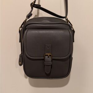 Gray Leather Camera Bag